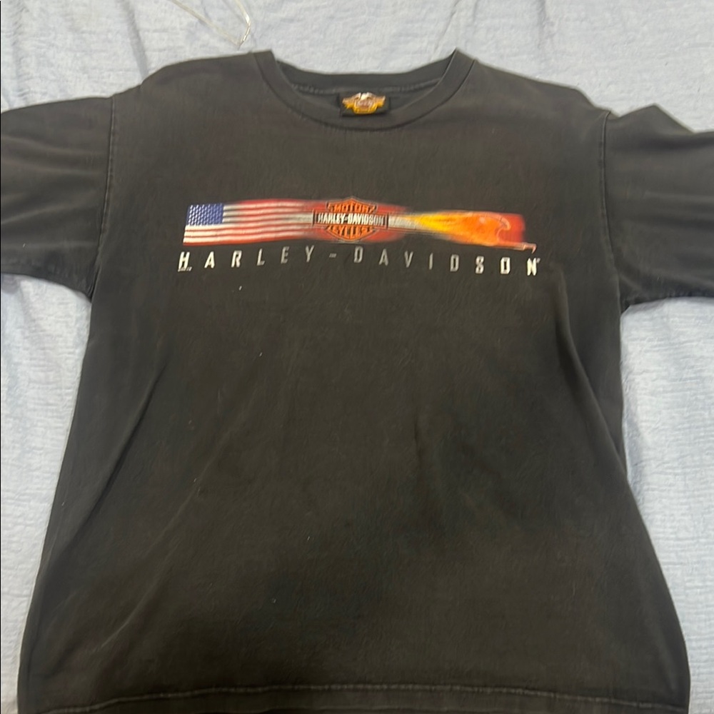 Harley-Davidson Black Tee with Flag Graphic